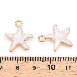 合金ペンダント  エナメル  ヒトデ  ライトゴールド  リネン  20x18x3mm  穴：2.5mm&nbsp;X-ENAM-S119-059D