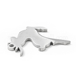 変色しない201ステンレススチールペンダント  クリスマステーマ  クリスマスのトナカイ  ステンレス鋼色  16x16x1mm  穴：1.5mm&nbsp;STAS-E157-01P
