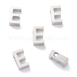 変色しにくい304ステンレススチールチャーム  アルファベット  ステンレス鋼色  文字.e  8x4.5x3mm  穴：1.8mm&nbsp;STAS-K216-41E-P
