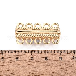 真鍮製マグネットクラスプ  長方形  1連  5穴  10KGP本金メッキ  18mm  穴：32x16.5x7mm&nbsp;KK-Q074-03G