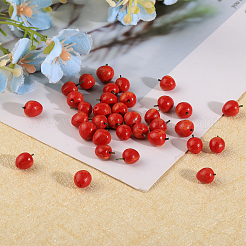 ミニ樹脂ディスプレイ装飾  模造果物  ドールハウスの装飾用  りんご  ファイヤーブリック  8~9x6~7.5x6~7mm&nbsp;RESI-WH0036-17