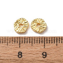 合金ビーズ  フラットラウンド  長持ちメッキ  ラックめっき  ゴールドカラー  7x6x1.5mm  穴：1.4mm&nbsp;FIND-C092-02A-G