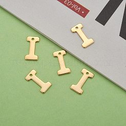 304ステンレススチールチャーム  文字.i  18KGP本金メッキ  11x6x0.8mm  穴：1mm&nbsp;LS-X-STAS-P141-I