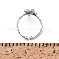 女性用スネーク 304 ステンレススチール オープンカフリング  ステンレス鋼色  ヘビ：10x16mm  内径: 調節可能&nbsp;RJEW-M049-02P