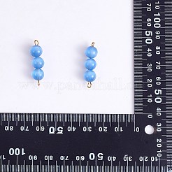 10 個 1 セット キャットアイ ペンダント  304ステンレススチールボールヘッドピン  アイアンアイピンと真鍮ビーズ  コーンフラワーブルー  30~30.3x8mm  穴：2mm  約10個/セット&nbsp;PALLOY-SW00003-02