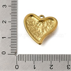 PVD真空メッキ201ステンレススチールペンダント  ハートチャーム  18KGP本金メッキ  20x20x4mm  穴：1.6mm&nbsp;STAS-C111-38G