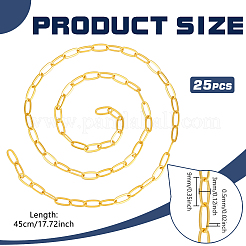 11.25m 真鍮ペーパークリップ チェーン  溶接されていない  ゴールドカラー  9x3x0.5mm  約36.91フィート（11.25m）/セット&nbsp;CHC-BC0001-27G