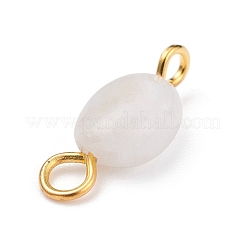 ナチュラル ホワイト ムーンストーン リンク コネクター  黄金の鉄のパーツと  ナゲット  14~18x5~8x4~6mm  穴：1.5mm＆2~3mm&nbsp;PALLOY-JF01073-02