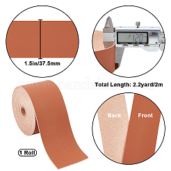 2m フラットマイクロファイバーイミテーションレザーコード  衣服の装飾用  キャメル  38mm  約2.19ヤード（2m）/ロール&nbsp;FIND-WH0420-75C-04