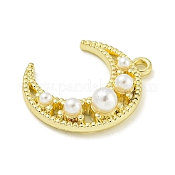 亜鉛合金アクリルパールペンダント  ゴールドカラー  ムーン  21x18.5x5.5mm  穴：1.6mm&nbsp;PALLOY-F310-06G-02