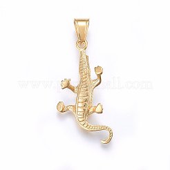 304ステンレスペンダント  ヤモリ  ゴールドカラー  40x18.5x6mm  穴：5x8mm&nbsp;STAS-E439-23G