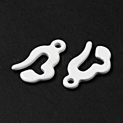 スプレー塗装された201ステンレススチールチャーム  ミックスカラー  13x8x1mm  穴：1.2mm&nbsp;STAS-G304-27