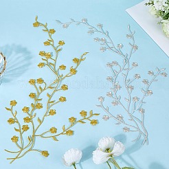 2色の梅の花の形のアップリケ2個  刺繍糸 ホットメルト接着剤 毛布 布パッチに縫い付ける  マスクと衣装のアクセサリー  ミックスカラー  460x145x1mm  1pc /カラー&nbsp;PATC-CP0001-13
