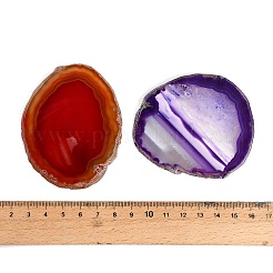 染色・加熱処理された天然瑪瑙スライスカボション  ナゲット  ミックスカラー  71~76x56~59x5.5~6mm&nbsp;GG-CBAAF67-01