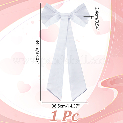 衣服ウェディングドレスアクセサリー用の取り外し可能なベルベットの蝶結び  ホワイト  840x365x24mm&nbsp;DIY-WH0588-13