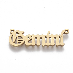201 ステンレススチールリンクコネクター  レーザーカットリンク  星座  双子座  30x10x1.5mm  穴：1.2mm&nbsp;X-STAS-N091-38E-G