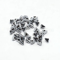 電気メッキ磁気無し合成ヘマタイトビーズ連売り  三角形  プラチナメッキ  4x4x3mm  穴：1mm  約139個/連  15.7インチ&nbsp;G-J225B-08