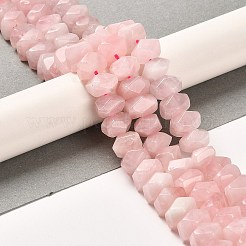 天然マダガスカル ローズクォーツビーズ連売り  多面カット  ナゲット  10~11x8~10x7~8mm  穴：1mm  約22~23個/連  7.09~7.48''（18~19センチメートル）&nbsp;G-N327-05-03
