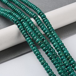 合成ターコイズビーズ連売り  ロンデル  3x5mm  穴：12mm  約125個/連  15.75''（40センチメートル）&nbsp;G-Q088-B01-01
