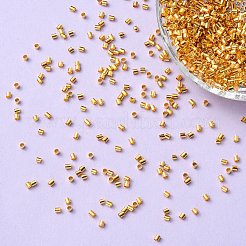 真鍮製つぶし玉カシメ玉  チューブ  ゴールドカラー  2x2x0.15mm  穴：1.5mm  約1000個/袋&nbsp;KK-YW0002-02G
