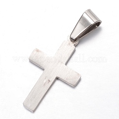 変色しにくい304ステンレススチールペンダント  ラテン十字架  ステンレス鋼色  27.5x17x1.5mm  穴：5x8mm&nbsp;LS-STAS-G080-07P