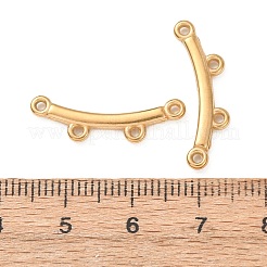 304ステンレスシャンデリア部品リンク  イオンプレーティング（ip）  湾曲バー  18KGP本金メッキ  7x24x2mm  穴：1.2mm&nbsp;STAS-L318-04G-01