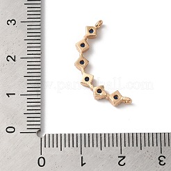 真鍮チャーム  ガラスと  菱形  ゴールドカラー  ミックスカラー  25x10x3mm  穴：1.2mm&nbsp;KK-C062-038G