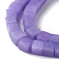 天然染め白翡翠ビーズ連売り  キューブ  ライラック  6.5x6.5x6.5mm  穴：1.2mm  約60個/連  15.16''（38.5センチメートル）&nbsp;G-Q008-C01-01E
