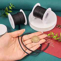 15 メートル 2 スタイル中空パイプ PVC 管状合成ゴム コード  白いプラスチックのスプールに巻き  ブラック  2~3mm  穴：1~1.5mm&nbsp;RCOR-TA0001-02