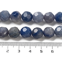 染色・加熱された天然ブルーアベンチュリンビーズ連売り  ファセット加工されたフットボール六角形カット  ラウンド  9.5~10mm  穴：1.2mm  約39個/連  15.08インチ（38.3cm）&nbsp;G-C150-B05-02
