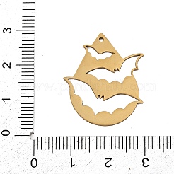 ハロウィン 201 ステンレス ペンダント  ゴールドカラー  ティアドロップ  バット  26.5x22x1mm  穴：1.2mm&nbsp;LS-STAS-Z155-01C-G