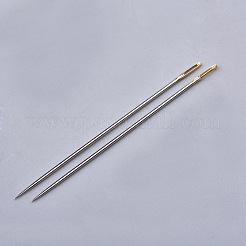 鉄の手縫い針  プラチナ·ゴールデン  38~50x0.6~1mm  穴：0.3x1.5~4mm  約16個/袋&nbsp;NEED-T001-01
