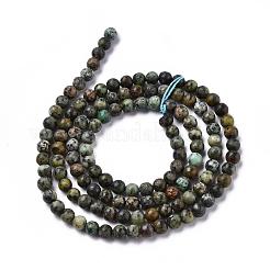 天然アフリカンターコイズ（ジャスパー）ビーズ連売り  ラウンド  3mm  穴：0.5mm  約125個/連  15.5インチ&nbsp;G-N0188-02-3mm