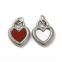 304ステンレススチールアクリルパーツ  シェルと丸カン付き  ハート  ステンレス鋼色  18x14x3mm  穴：2.8mm&nbsp;STAS-A076-18P