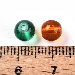 ベーキングペイント透明ガラスビーズ  ラウンド  ミックスカラー  6~6.5mm  穴：1.2~1.6mm&nbsp;X1-DGLA-Q022-6mm-M