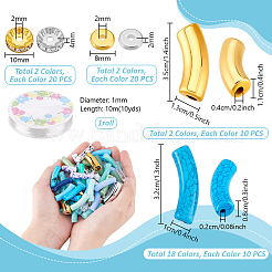 DIYジュエリー作成キット  アクリルビーズ入り  真鍮製ラインストーンスペーサービーズ  CCBプラスチックビーズ  DIYのジュエリーには  ミックスカラー  32x10x8mm  穴：1.8mm&nbsp;DIY-PH0030-91