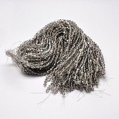 模造オーストリアクリスタルダブルコーンガラスビーズ連売り  グレードAA  多面カット  ライトグレー  3.5~3.8x3.5mm  穴：0.8mm  約107~110個/連  32.5~34cm&nbsp;LS-GLAA-F029-3x3mm-07