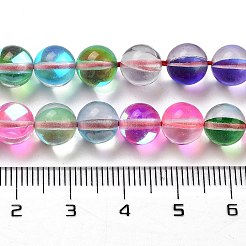 透明ガラスビーズ  ラウンド  カラフル  8mm  穴：1mm  約45個/連  13.98''（35.5センチメートル）&nbsp;GLAA-B022-8mm-11