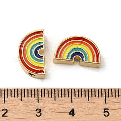 ラックメッキ真鍮製ビーズ  エナメル  カドミウムフリー＆鉛フリー  雲  18KGP本金メッキ  8x14x4mm  穴：1.8mm&nbsp;KK-Q795-24G