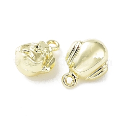 ラックメッキ合金チャーム  犬  ゴールドカラー  14.5x11x8mm  穴：1.6mm&nbsp;PALLOY-Q458-02G