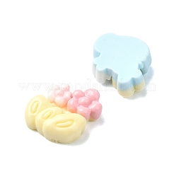 マカロンカラー不透明樹脂デコデンカボション  ミックスカラー  花  13x10.5x4mm&nbsp;CRES-Q221-02K
