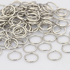 変色しにくい304ステンレス鋼の鋸切りオープン丸カン  ラウンド  ステンレス鋼色  22ゲージ  4x0.6mm  内径：2.8mm  穴：3mm&nbsp;STAS-N015-10-4x0.6mm