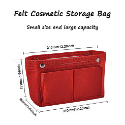 カスタムフェルトタープジップ化粧ポーチ  長方形  レッド  15.1x31x9cm  展開：15.1x22x9.4mm&nbsp;GN-TAC0001-05E