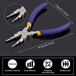 DIYワイヤーラップジュエリー作成キット  銅線と炭素鋼の丸ペンチを含む  ガンメタ色  22ゲージ  0.6mm  約20m /ロール  1roll /セット&nbsp;PT-BC0001-47A-B