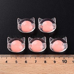 透明なアクリルビーズ  二層ビーズ  猫  ライトサーモン  16x18.5x14.5mm  穴：3.5mm  約78個/200g&nbsp;X1-MACR-S373-115-B01