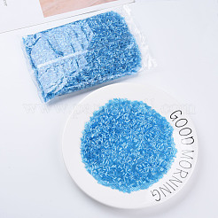 透明色光沢ガラスラッパビーズ  丸い穴  ディープスカイブルー  3~8x2mm  穴：0.7mm  約450g /ポンド&nbsp;SEED-N005-001-A08