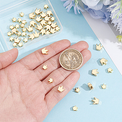 50個2スタイル真鍮ビーズ  長持ちメッキ  クラウン  18KGP本金メッキ  5.5~8x5.5~8x2~3mm  穴：1.4~1.5mm  25個/スタイル&nbsp;KK-BBC0027-41