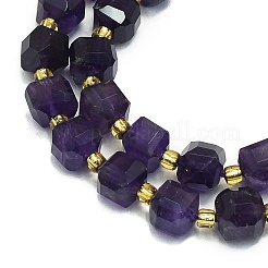 天然アメジスト翡翠ビーズ連売り  多面カット  キューブ  6.5~7.5x6.5~7.5x6.5~7.5mm  穴：1.2mm  約43~44個/連  15.35''~15.55''（39~39.5センチメートル）&nbsp;LS-G-I376-D28-01