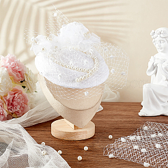 1mのポリエステルメッシュ生地  diy の花嫁ベール帽子魅惑的な  ベージュ  25cm&nbsp;AJEW-GA0006-87B