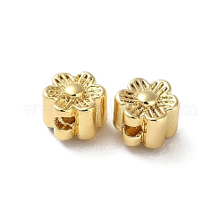 真鍮ビーズ  カドミウムフリー＆ニッケルフリー＆鉛フリー  花  18KGP本金メッキ  4.5x3.5mm  穴：1mm&nbsp;KK-P256-04G